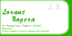lorant magera business card